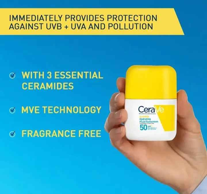 CeraVe Invisible Hydrating Fluid Sunscreen SPF 50