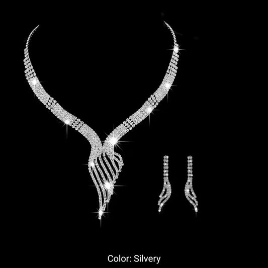 GOLD PLATED PARTY DESIGNER STONE NECKLACE AND EARRING SET FOR WOMEN