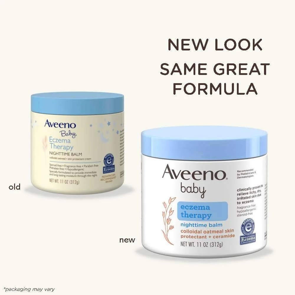 An advertisement image showing a baby with eczema being held by an adult, with the text '#1 Baby Eczema Brand' and product details.

