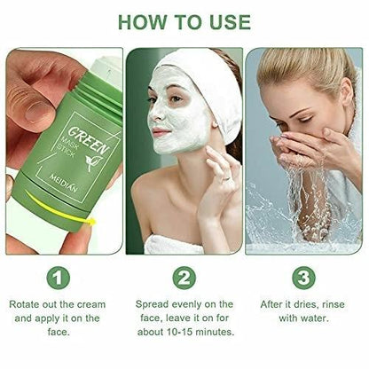 Green Tea Mask, Natural Face Moisturizes Oil Control, Soften Dead Cuticle Cells, Deeply Cleanse Pores, Improves Skin, for All Skin Types Men Women, 100% natural green tea extract (1PCS, Green Tea Mask