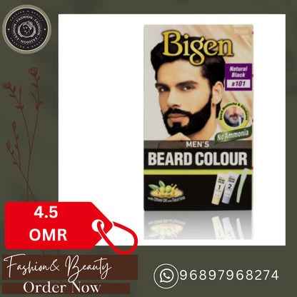 Bigen Men's Beard Color - Natural Black 101 - FashionAndBeautys