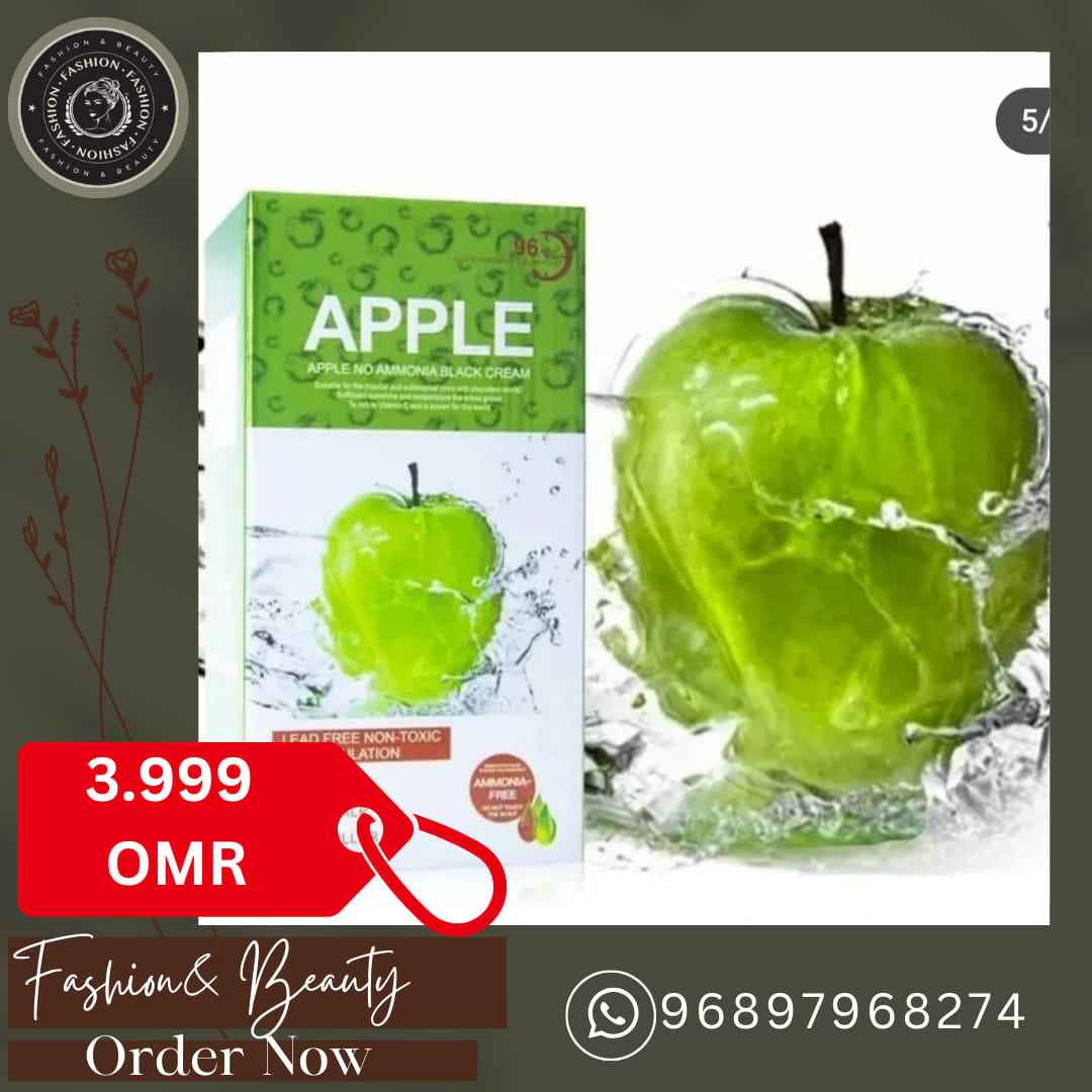 Natural 500ml*2/Pack Apple Hair Color Cream Ammonia Free 100% Gray Hair Coverage For Men and Women-Black