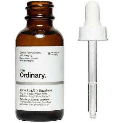 The Ordinary skincare serum bottle with dropper on a white background

