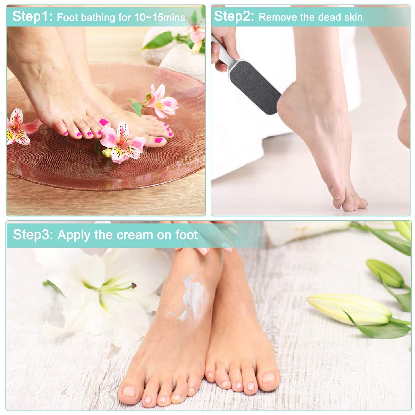 Foot Pedicure Files Reusable Double Sided for Men and Women Cracked Skin Feet Care Foot Rasp, Remover for Hard Skin and Rough Skin Callus for Personal and Professional Use - FashionAndBeautys