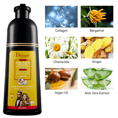 Speedy Hair Color Shampoo 100% Cover Gray White Hair Easy To Use Long Lasting 400ml/13.53fl.oz (Gold)