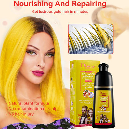 Speedy Hair Color Shampoo 100% Cover Gray White Hair Easy To Use Long Lasting 400ml/13.53fl.oz (Gold)