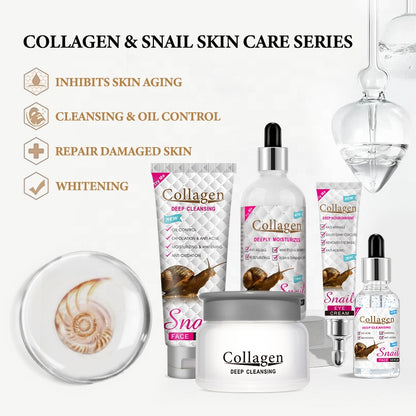 Women Beauty Skin Care Sets & Kits Facial Cream Collagen Snail Whitening Skin Care Set For Black Skin