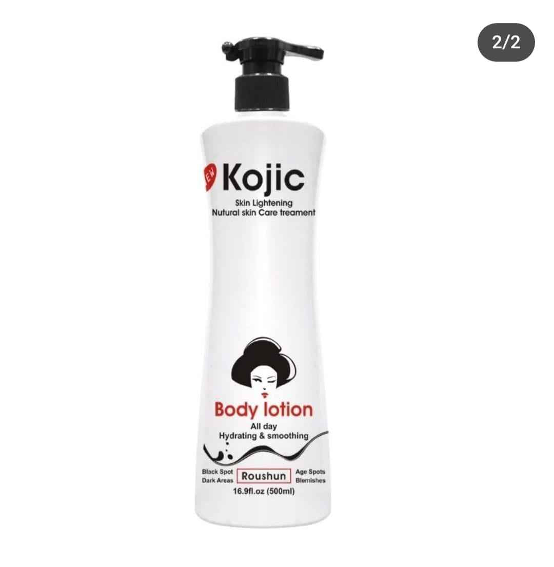 Roushun Moisturizing Whitening Lightening Kojic Body Lotion Hydrating Smoothing Black Spot Age Spots 500ml