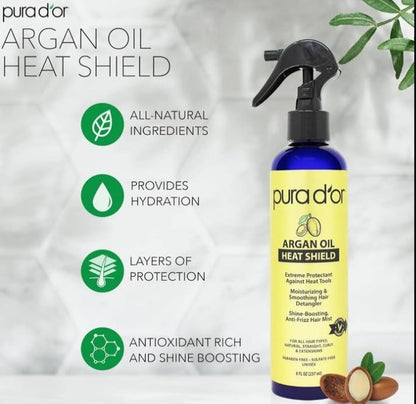 PURA D'OR Argan Oil Heat Shield Protectant Spray
