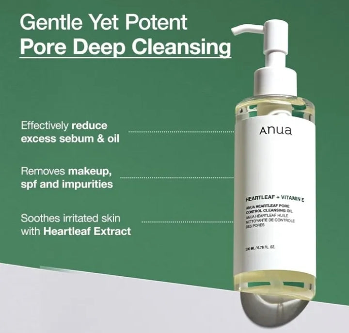 Skincare product with text on a green background

