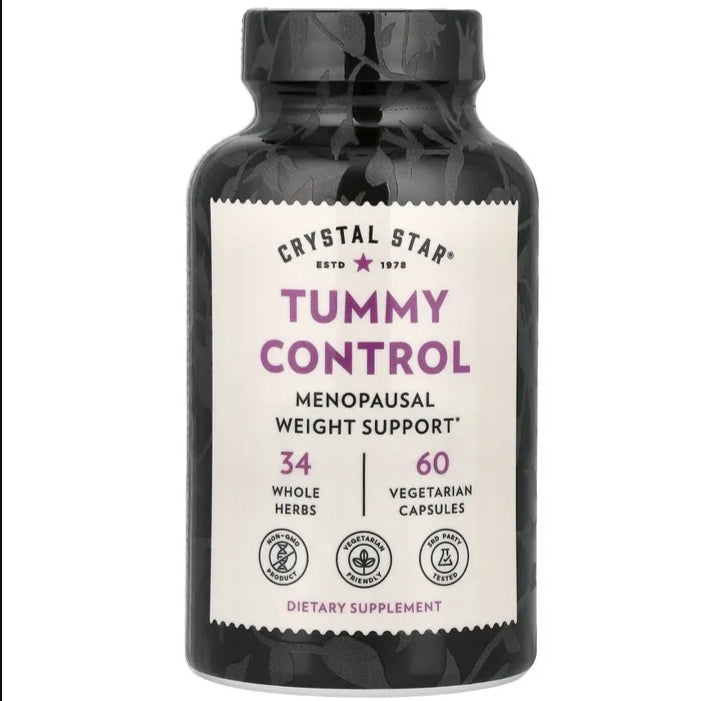 Crystal Star Tummy Control supplement bottle on a white background


