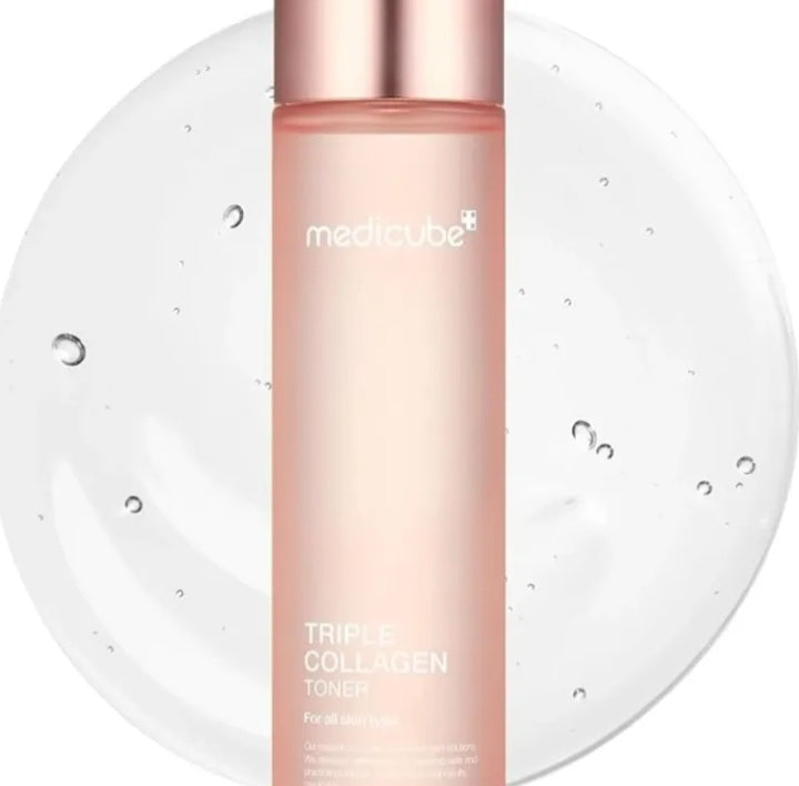 Medicube Triple Collagen Toner bottle on a white background

