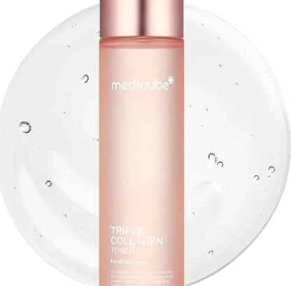 Medicube Triple Collagen Toner bottle on a white background

