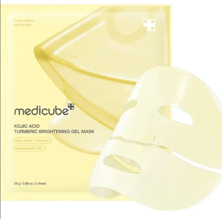 Medicube Kojic Acid Turmeric Brightening Gel Mask packaging on a white background

