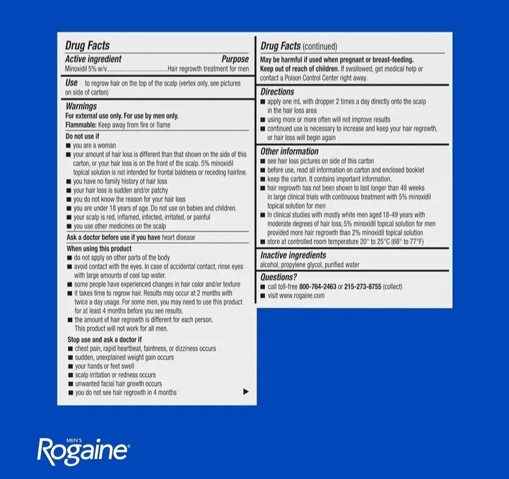 Men's Rogaine Extra Strength 5% Minoxidil Topical Solution
