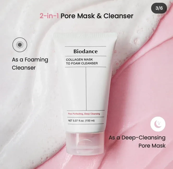 Biodance Collagen Mask to Foam Cleanser