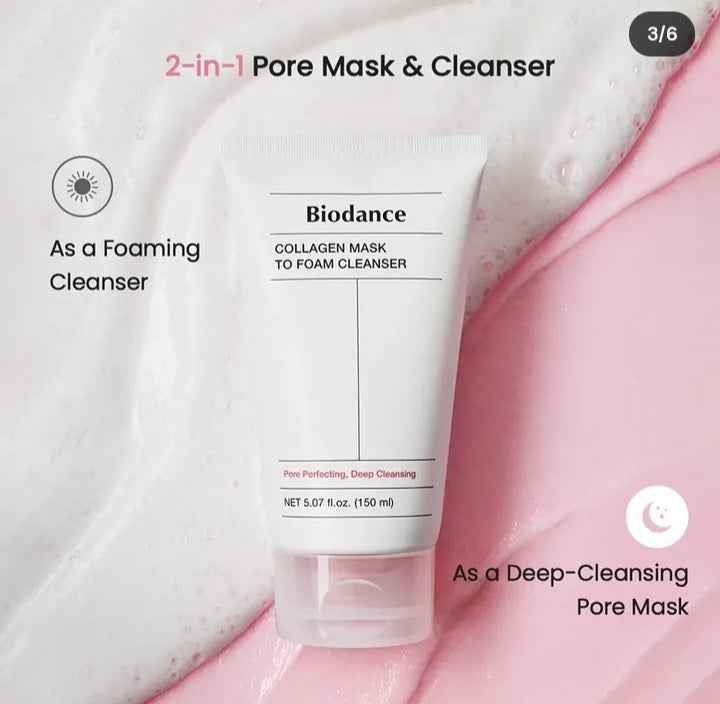 Biodance Collagen Mask to Foam Cleanser