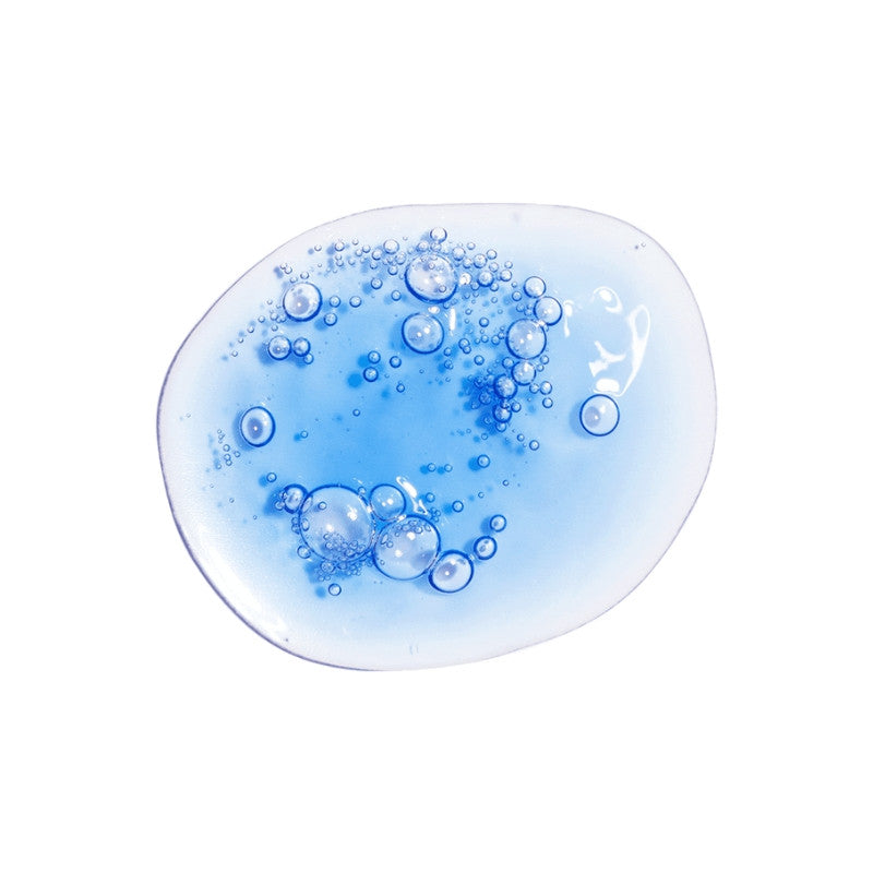 Blue bubbles on a white background

